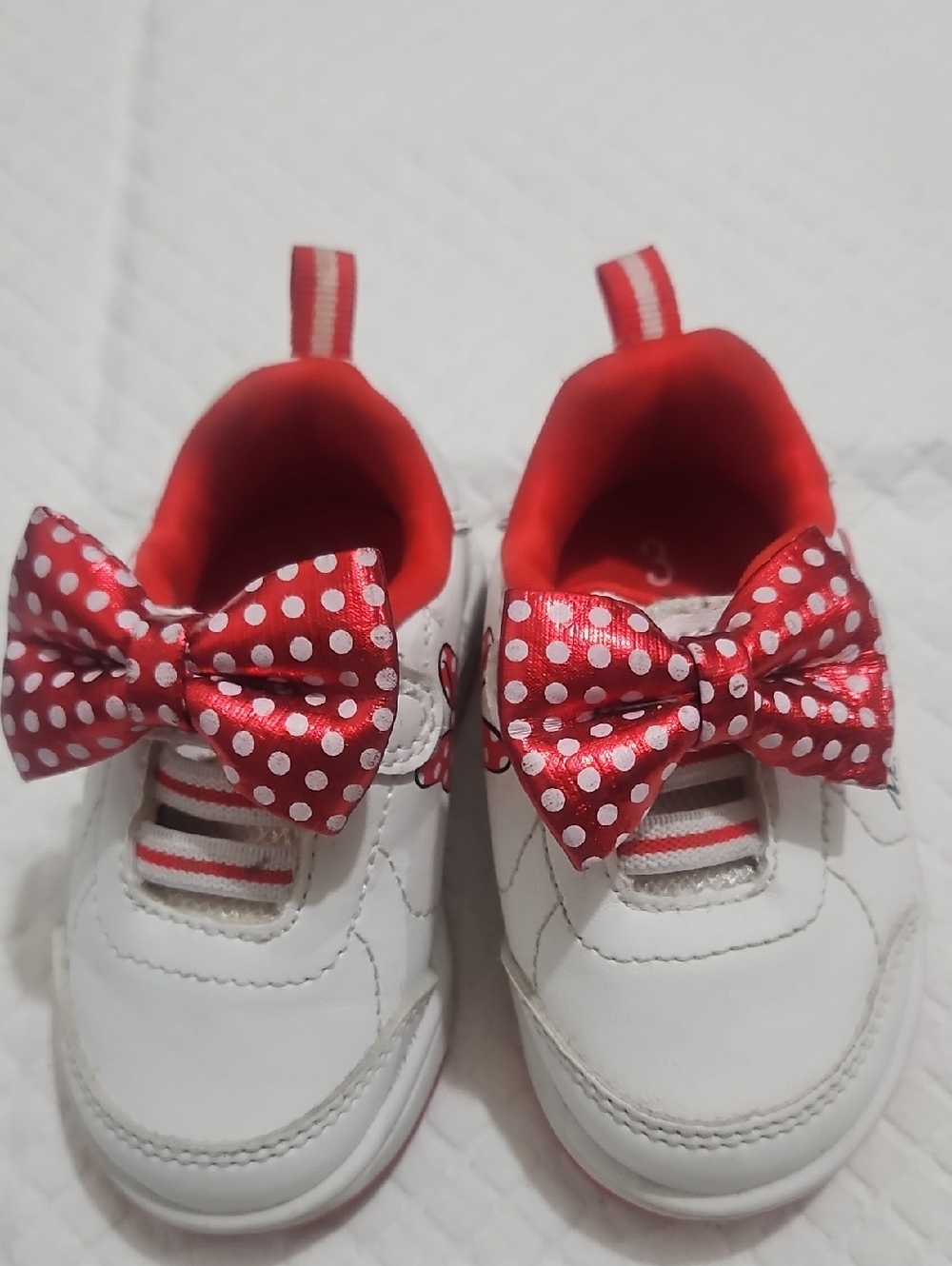 Disney Baby Gurl Minnie Mouse Bow Sneakers Sz 3